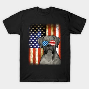 Boxer Dog 4th Of July American Flag Patriotic Gift T-Shirt